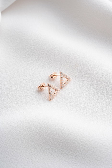 Heliophilia Silver Pendientes de Plata de Ley 925 Oro Rosa y Blanco